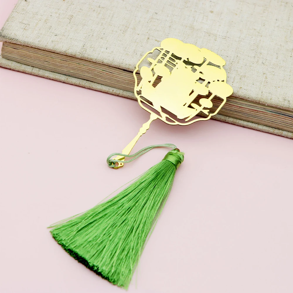 Cute Panda Bookmark With Tassels Corrosion Resistant Metal Tassel Bookmark Pagination Mark Stationery Gift for Home