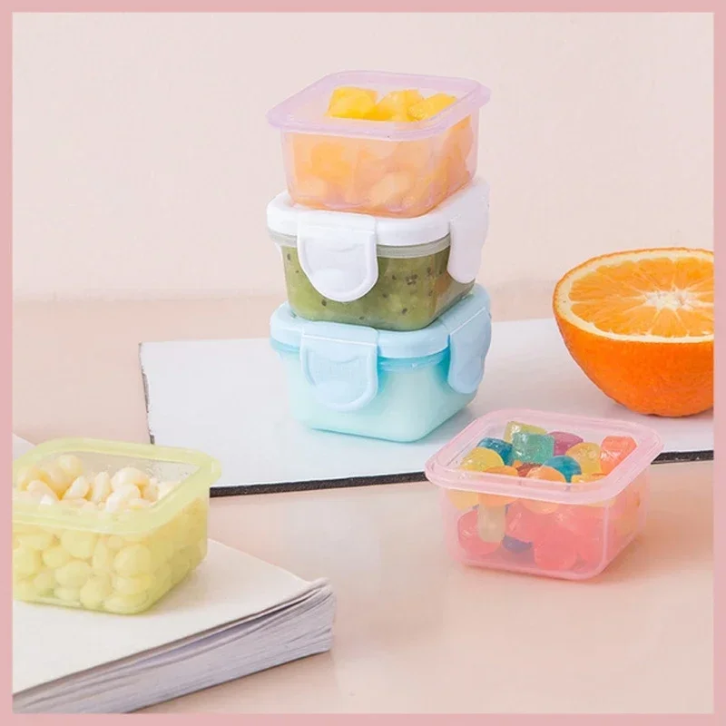 4 Pcs/Set BPA Free Baby Food Storage Containers Fruit Milk Powder Container Kids Snack Box Portable Food Freezer Fresh Cup 60ml