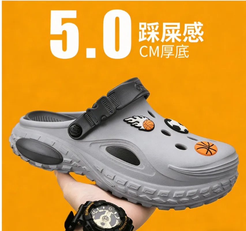 

Men Sandals Summer Clogs EVA Garden Slippers Hole Shoes Beach Platform Sandals Men Indoor House Bathroom Slides Plus Size 48