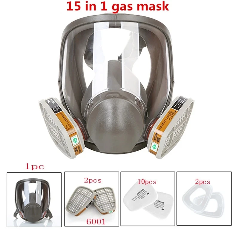 Masque facial complet en silicone 7 en 1, champ large, respirateur, peinture en aérosol, 6800, 6800