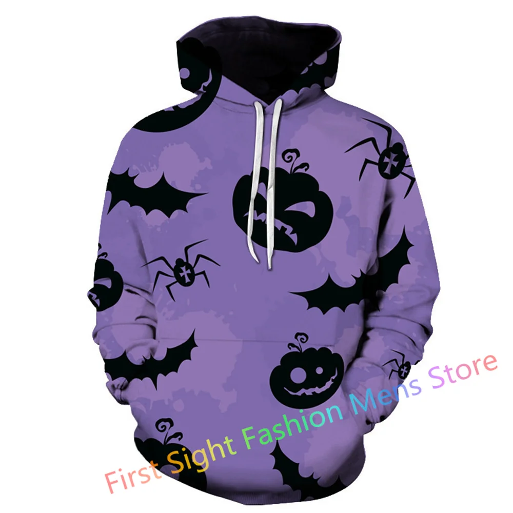 Fall Halloween Hooded Sweater Men's Pullover Hoodie Pumpkin and Lantern 3d Printed Casual Jacket Hip Hop Street Mens Clothing