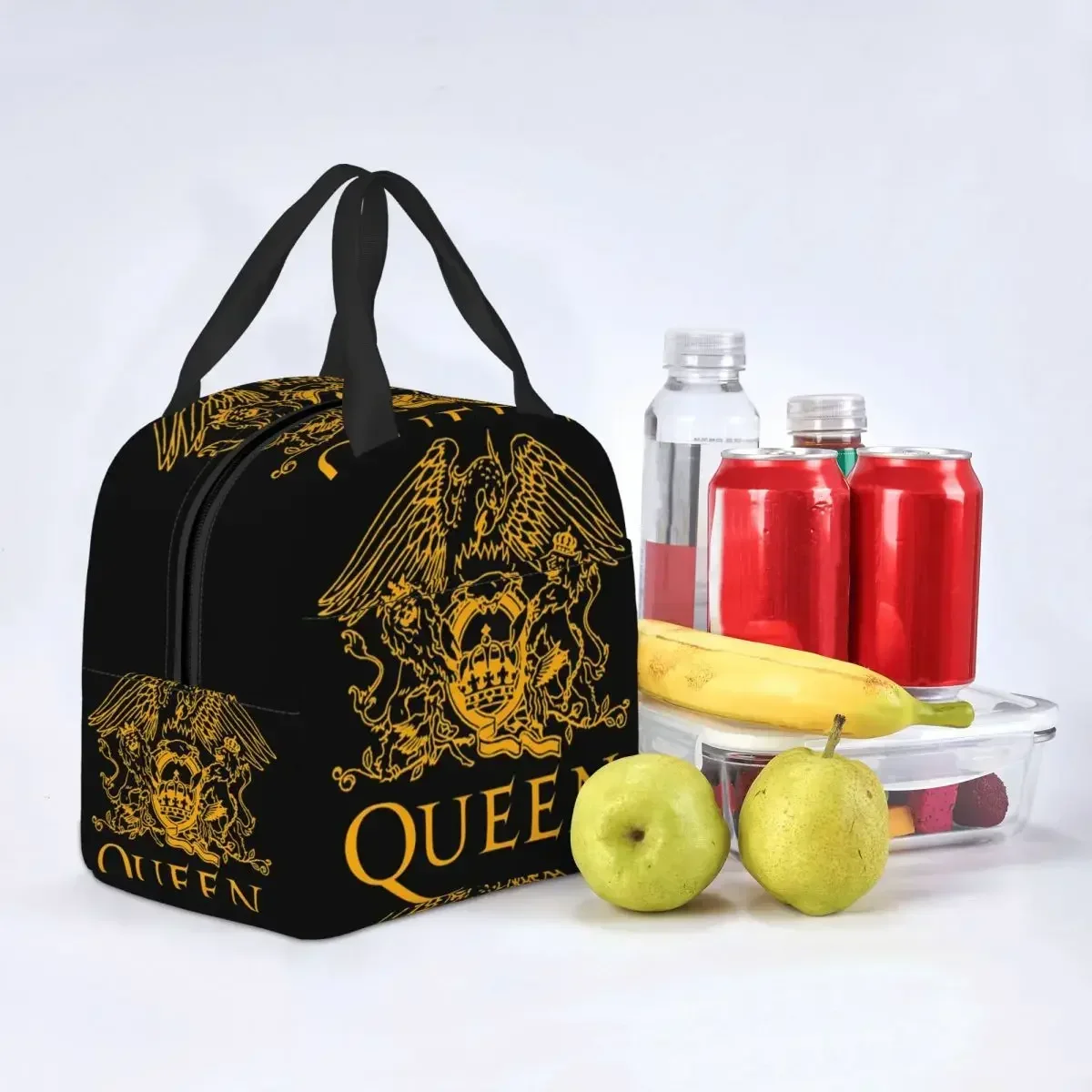 Freddie Mercury Queen Insulated Lunch Bags for Outdoor Picnic Rock Band Resuable Thermal Cooler Bento Box Women Children