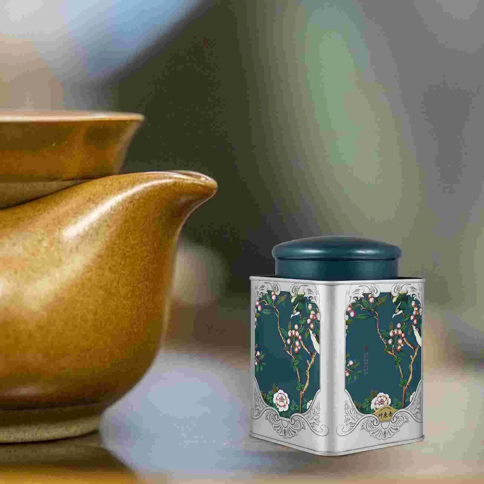Square Tea Loose Storage Boxes Lockers Metal Container Tinplate for Cans Tins Candy Jar