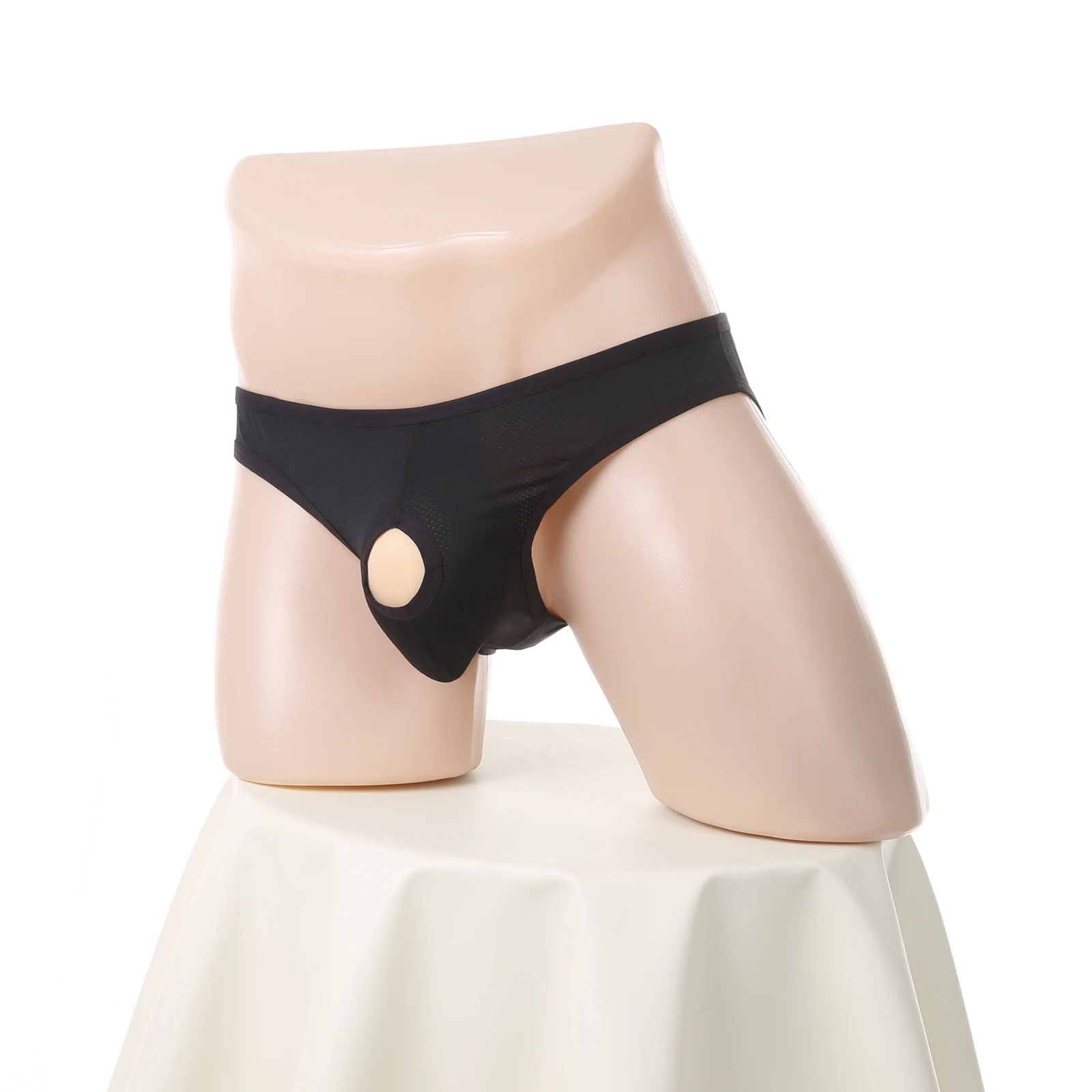 Sexy Men's Briefs Front Back Hollow Out Underwear Breathable Air Hole Underpants See Through Bulge Pouch Panties Exotic Lingerie