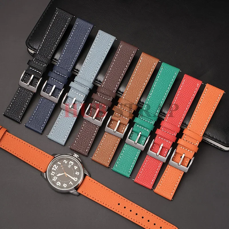 For Seiko for Rolex Genuine Leather Watch Band 18mm 20mm 22mm Cowhide Watch Strap Quick Release Wristbelt for Men Women Bracelet
