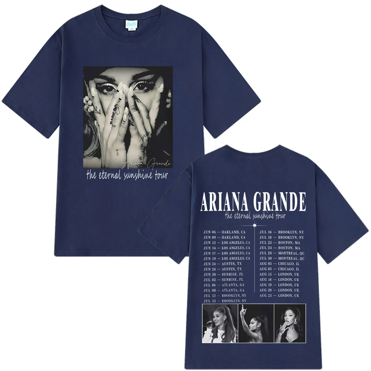 Ariana Grande Eternal Sunshine Tour 2026 Print T Shirts Men Women Hip-hop T-shirt Short-sleeved Loose Casual Cotton T-shirts