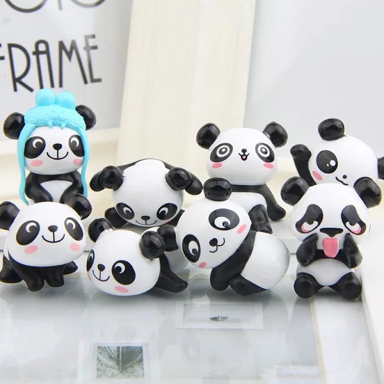 8pcs Kawaii Interesting Little Panda Refrigerator Sticker Cute Animal Accessories 3D Stereoscopic Fridge Magnets Home Decoration