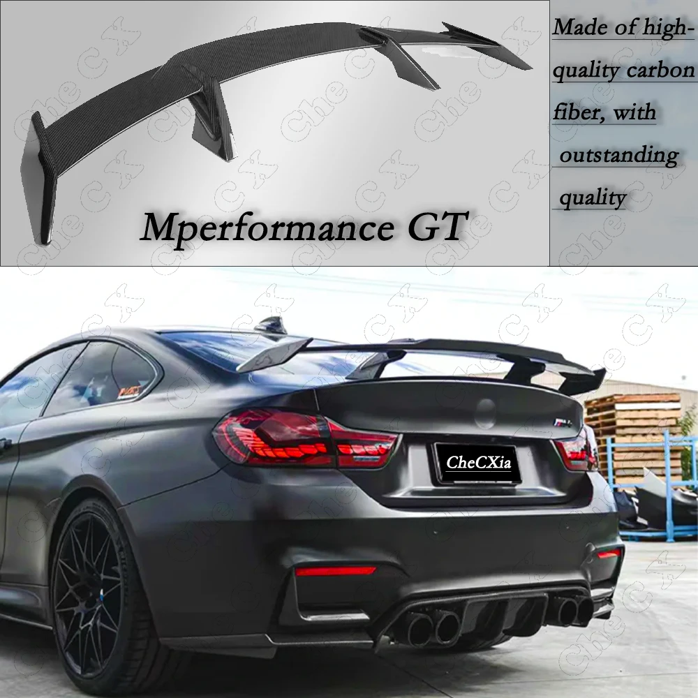 For 2014-2020 4 Series M4 F32 F33 F36 F82 F83 2-4 Door Sedan Bright Black Fiberglass Rear Spoiler Trunk Lid Diffuser MP GT Styl