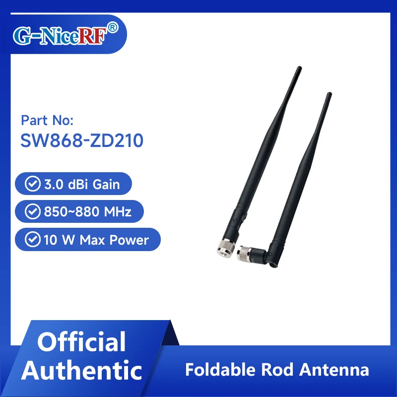 

G-NiceRF | 2PCS SW868-ZD210 868MHz Folding Rod Antenna