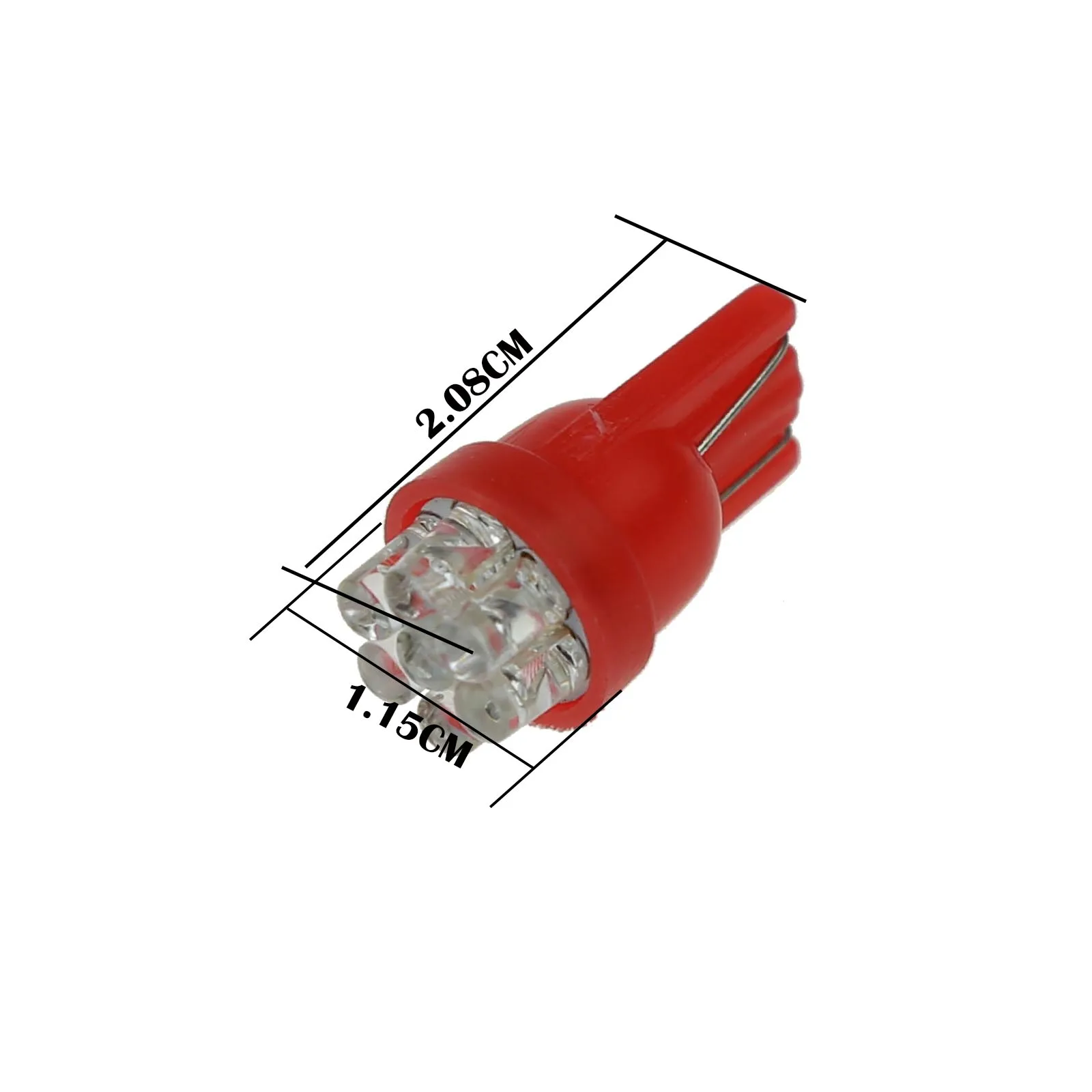 1x Ô Tô Đỏ T10 W5W Bên Ánh Sáng Đèn Bút Đèn 7 Phát Trong Dây LED 147 152 158 12961 a108