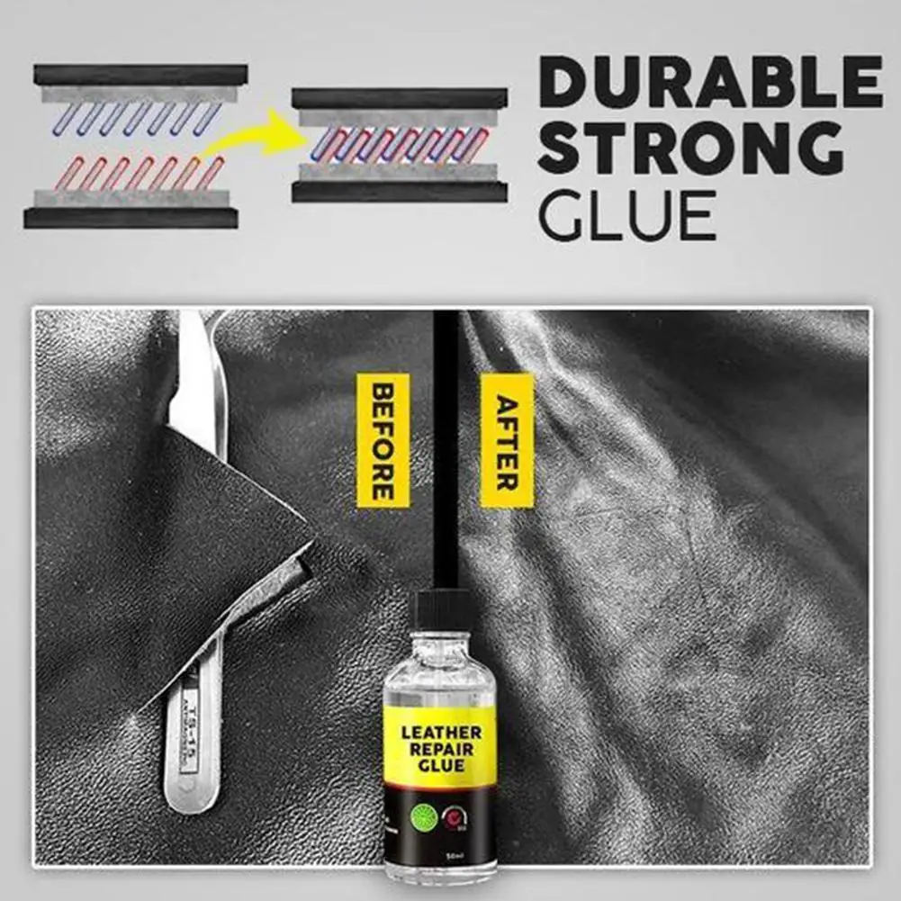 30ml Car Leather Repair Glue Auto Seat Maintenance Leather Care Liquid Rubber Leather Gel Sofa Car Leather Adhesive Glue Tool