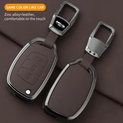 Alloy Leather Car Key Case Cover for Hyundai ix25 ix35 i20 i30 Solaris Tucson Sonata Santa Fe Sport Mistra Elantra Creta Verna
