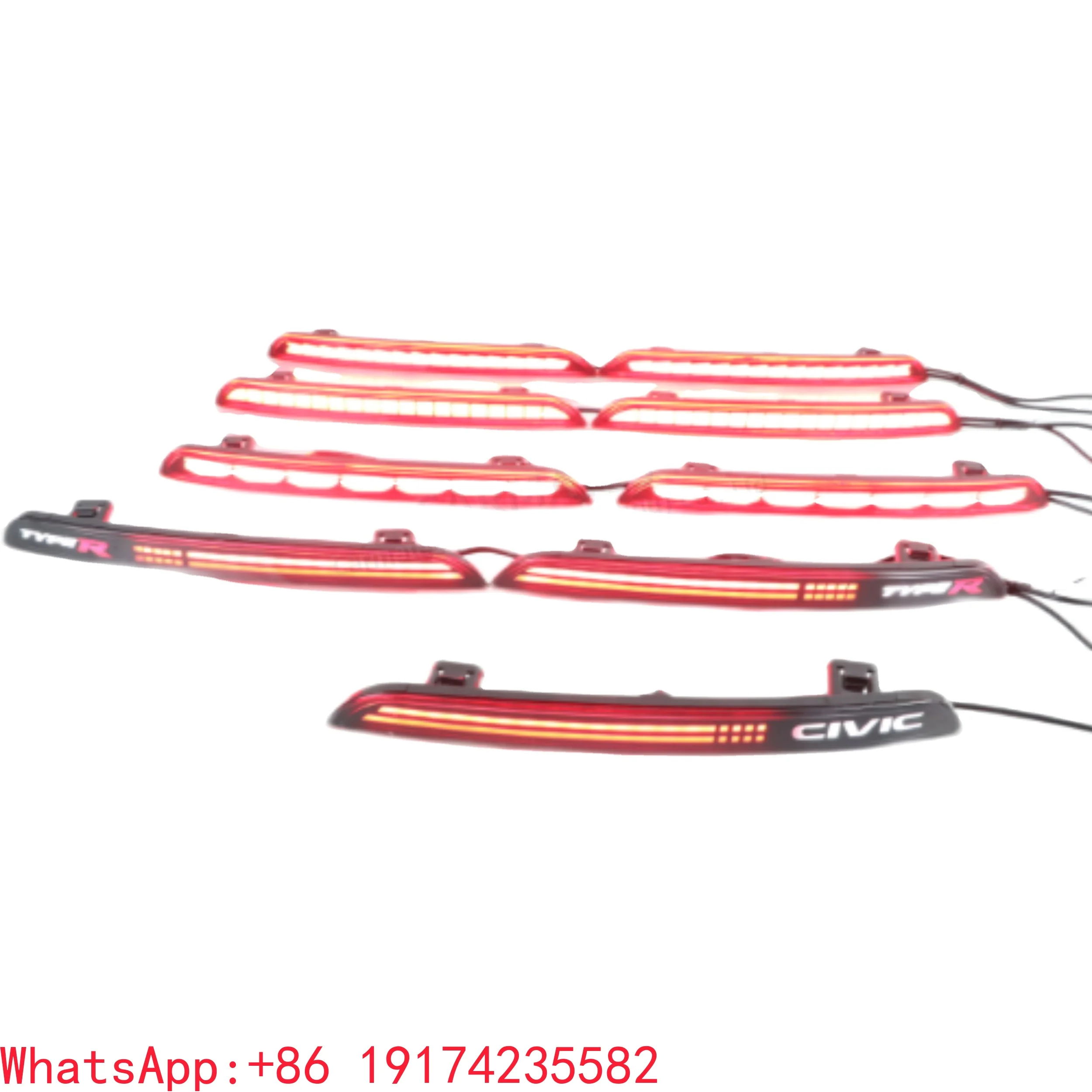 

LED DRL Brake Light Rear Trunk Pillar Light Tail Light Taillight Bumper Lamps With Turn Signal for Honda Civic 2021-22