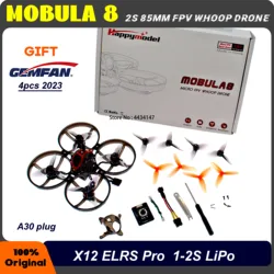 HappyModel Mobula8 1-2S 85mm Micro FPV Whoop Drone X12 AIO FC 400mW OPENVTX ELRS/FRSLY Receiver Caddx Ant 1200TVL EX1103 KV11000