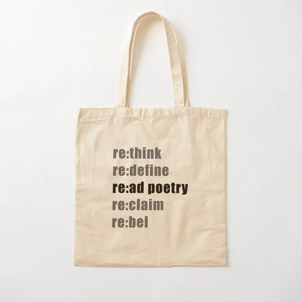 re:think re:define re:ad poetry re:claim re:bel - Anne Hathaway Favourite Tote Bag free delivery bags Beach bag