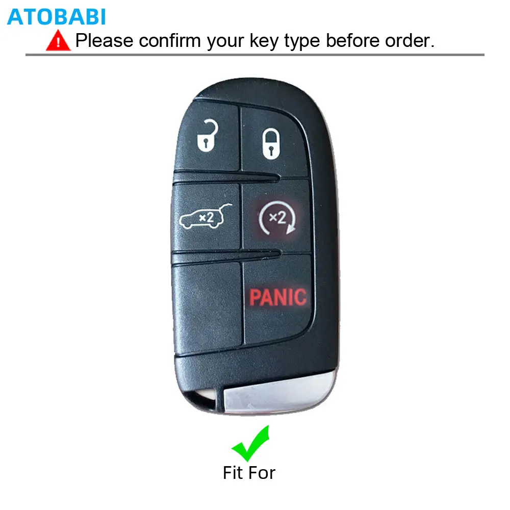 Leder Auto Schlüssel Fall Keychain Für Dodge Charger Challenger Dart Ram Jeep Cherokee Kompass Chrysler 200 300 Fiat Remote Fob abdeckung – Detail 1