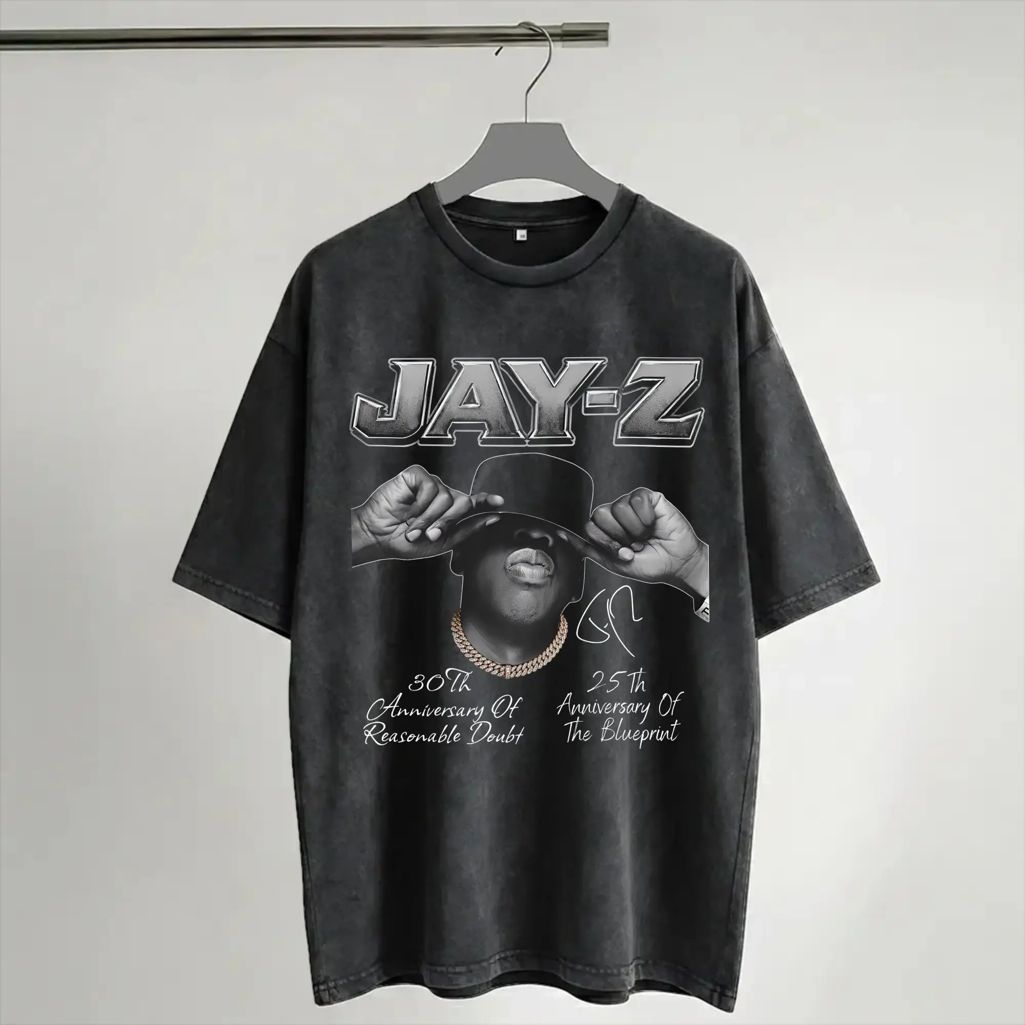 2026 Summer Jay Z 30th Reasonable Doubt 25th Blueprint JAŸ-Z 30 Tour  Washed T Shirts Merch Oversize T-Shirts  for Men Women Tee