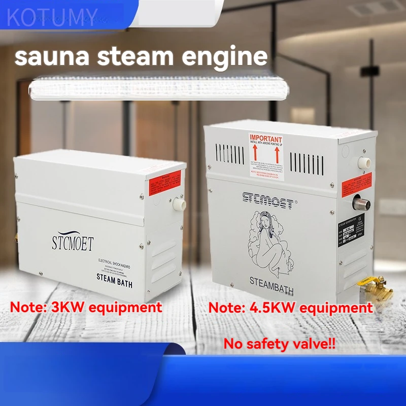 220V Fully Automatic Steam Bath Generator, Commercial & Residential Wet Sauna Steam Machine for Home and Spa