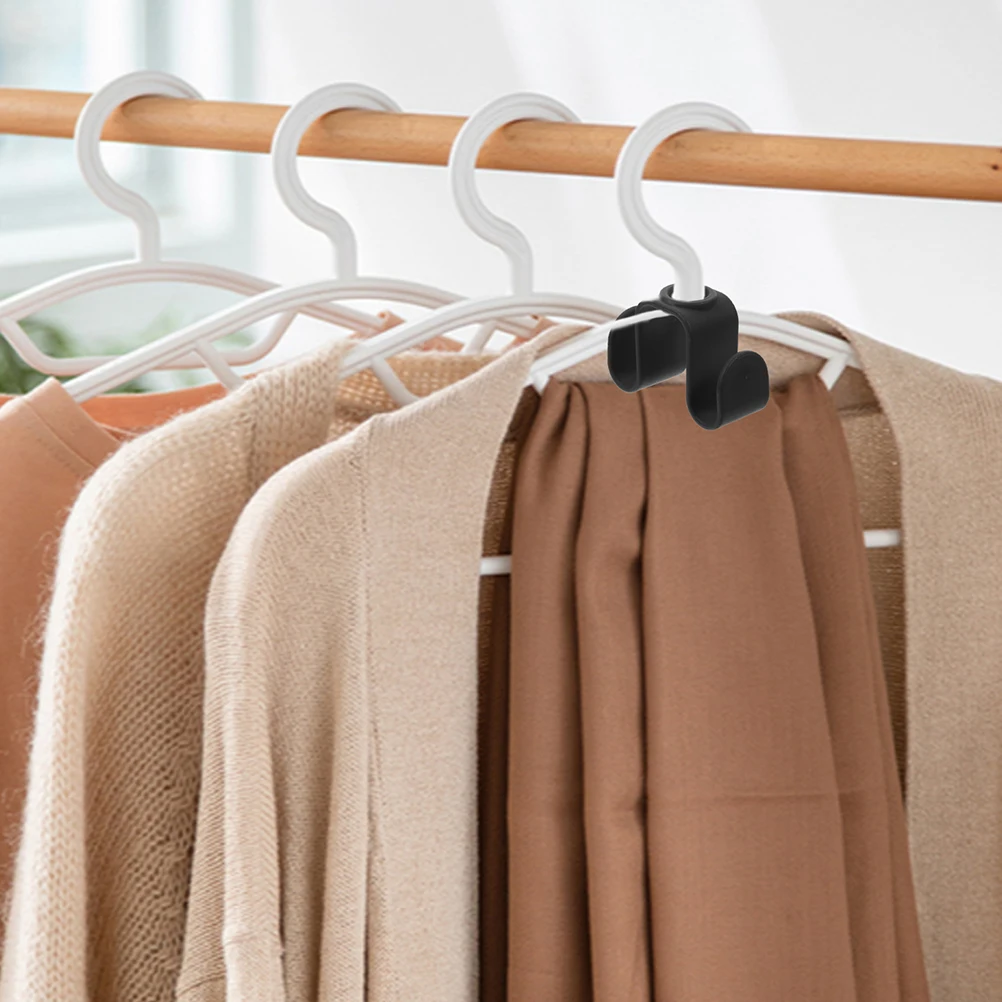 

10pcs Space Saving Connector Hooks Plastic Coat Hanger Hooks Wardrobe Organizer Hanger Extender Closet Space Saver Connection