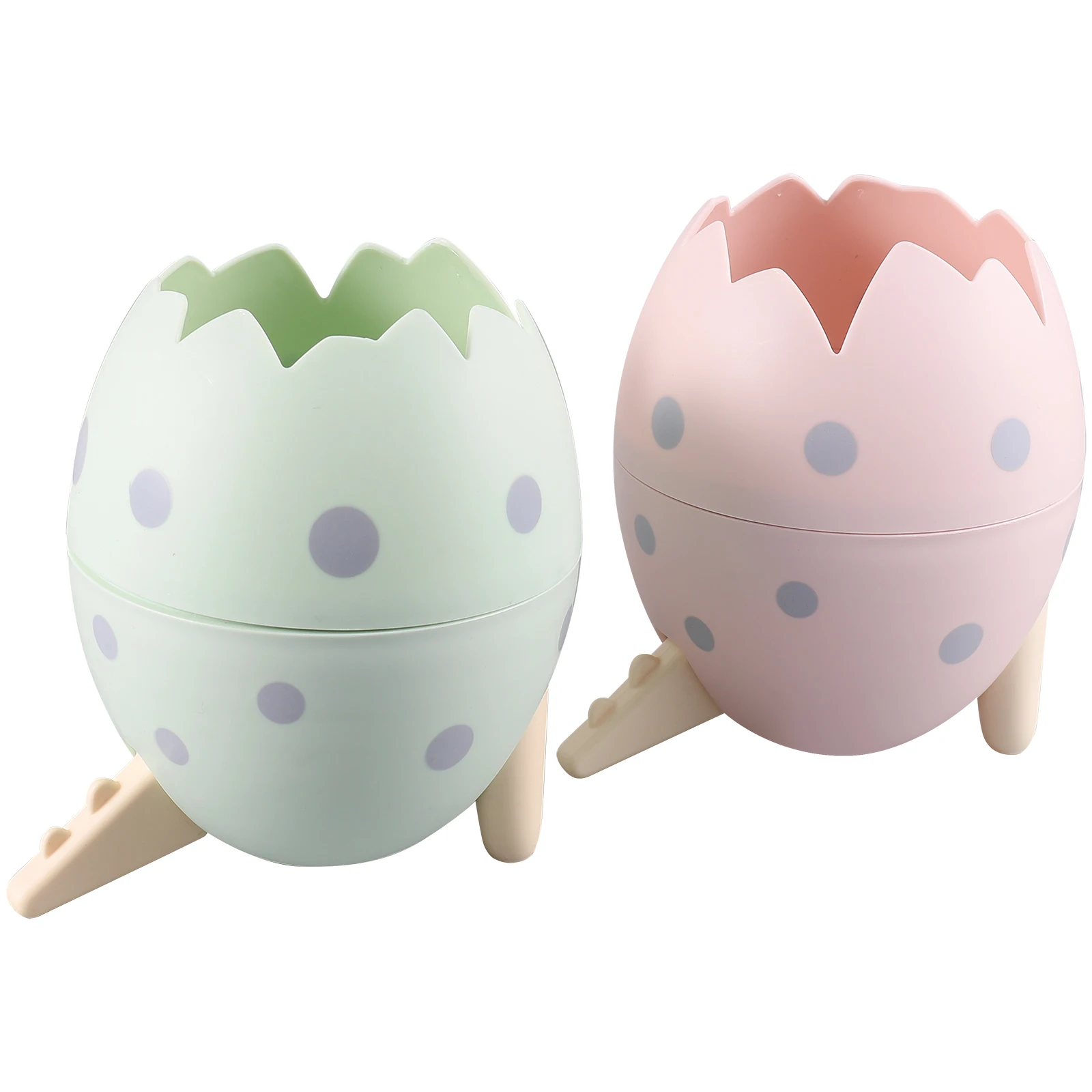

2 Pcs Dinosaur Egg Pen Holder Pink Green Makeup Brush Pencil Container Desk Organizer Stationery Tidy Storage Solution Cartoon