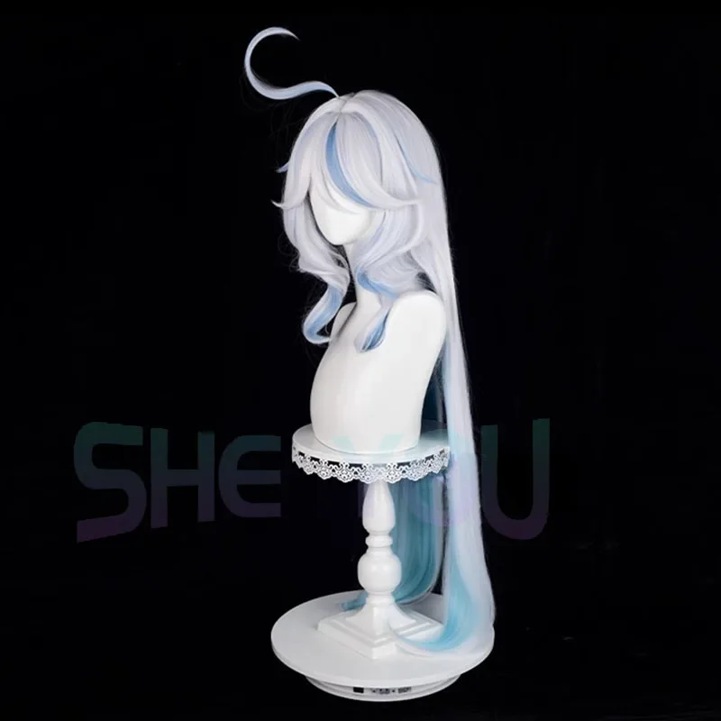 Focalors Cosplay Wig Furina Wig Silver White Blue Gradient Wig Cosplay Anime Cosplay Wigs Heat Resistant Synthetic Wigs