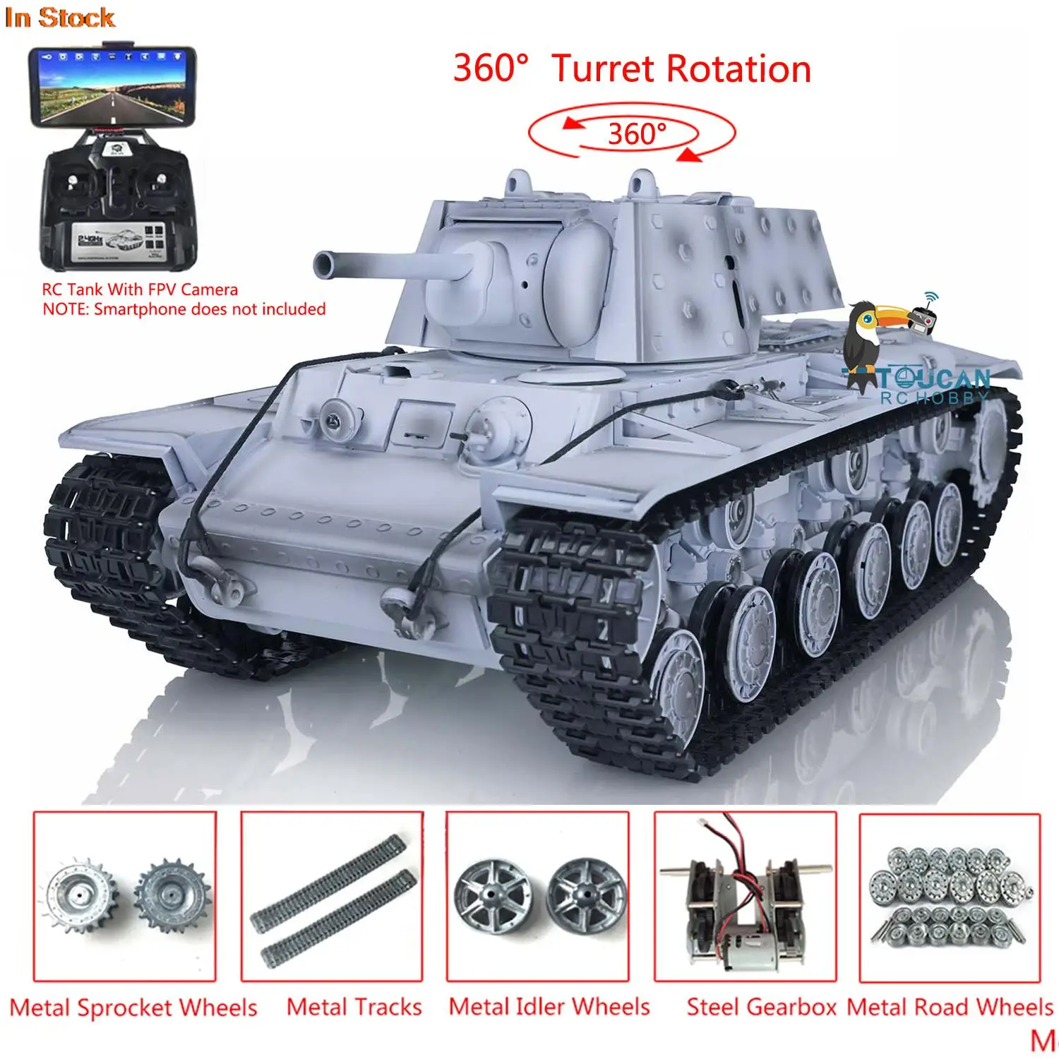 

2.4G Heng Long 1/16 Snow FPV 7.0 Soviet KV-1 RTR RC Tank 3878 Metal Tracks Wheels Radio Controller Toys BB DIY Part TH17476