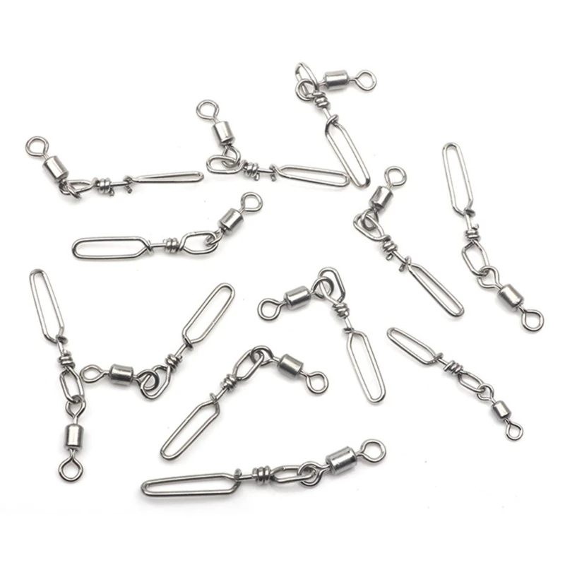 10Pcs Stainless Steel Quick Snaps Power Speeds ​​Swivel Pass Through Guide Rings Sea Fishing Lure Rod Line Connector Accessory