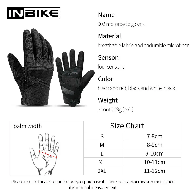 INBIKE Shockproof Motorcycle Gloves Men Breathable Motor Riding Motorcyclist\'s Gloves Full Finger Touch Screen Motorcross Gloves