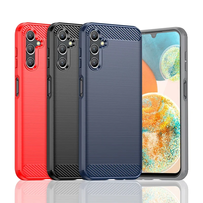 Carbon Fiber Texture TPU Case for Samsung Galaxy A14 A24 A34 A54 5G A73 A53 A33 A13 A23 A52 Shockproof Protective Cover Funda