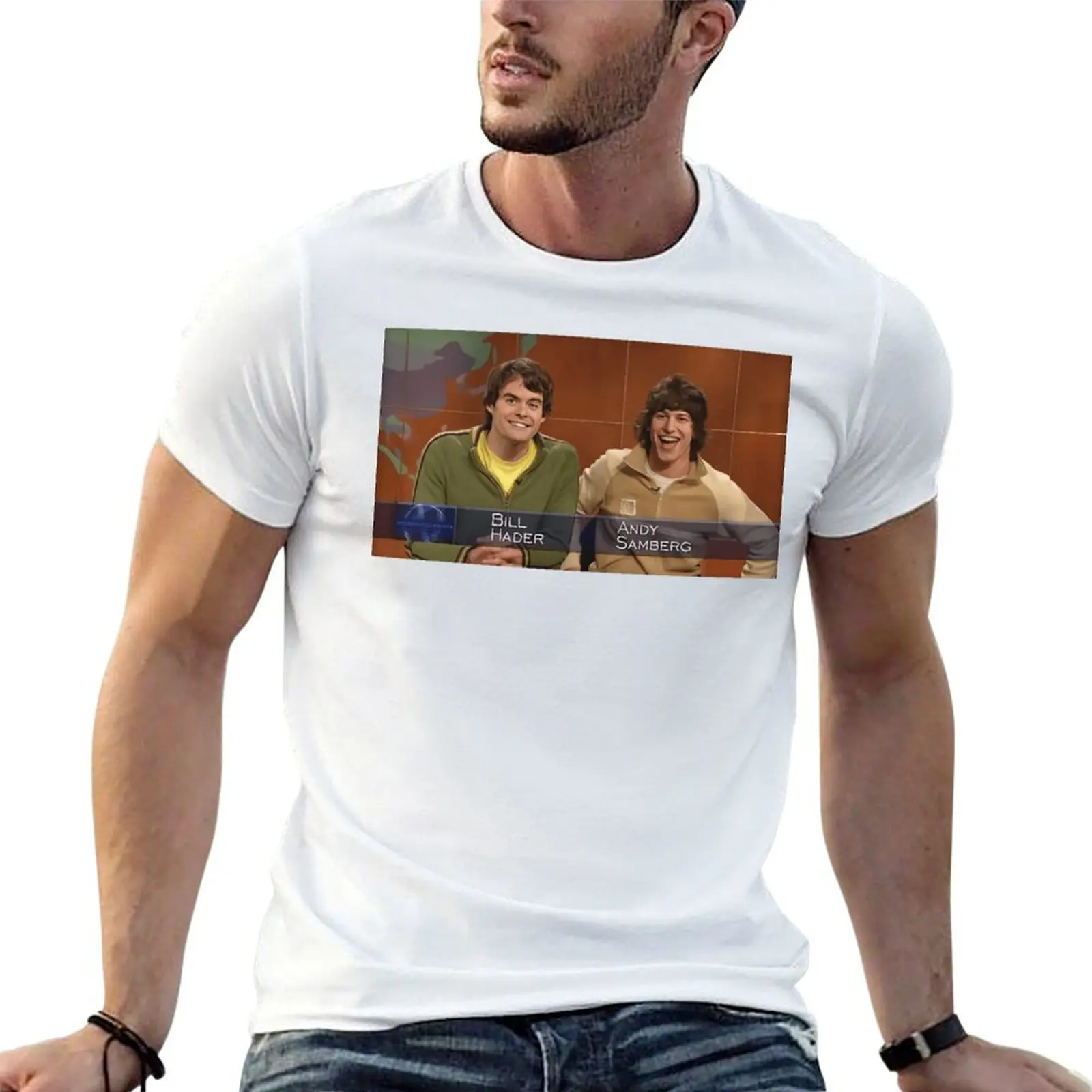 

introducing bill hader and andy samberg T-Shirt black cotton t-shirt plain for man package t shirts for man cotton funny T-Shirt