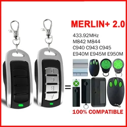 Merlin-ガレージドアのリモコン,交換用オープナー,送信機,m842,m844,c940,c943,c945,e940m,e945m,e950m,2.0, 433.92mhz