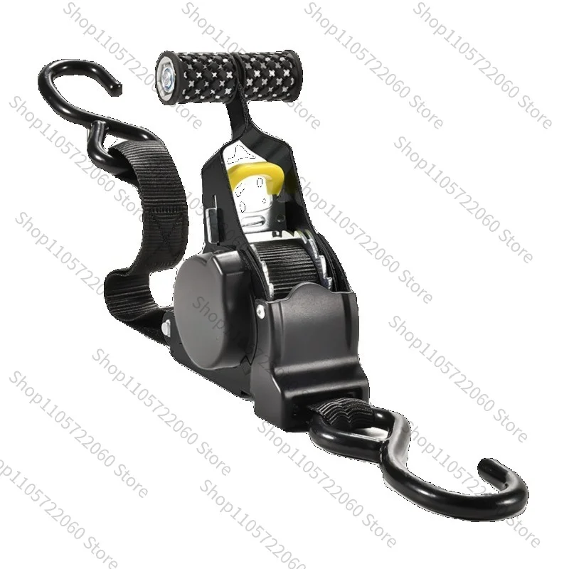 Self Retracting Ratchet Lashing Strap, Auto Retract Cargo Tie Down For Off-Road Motorcycle Travel