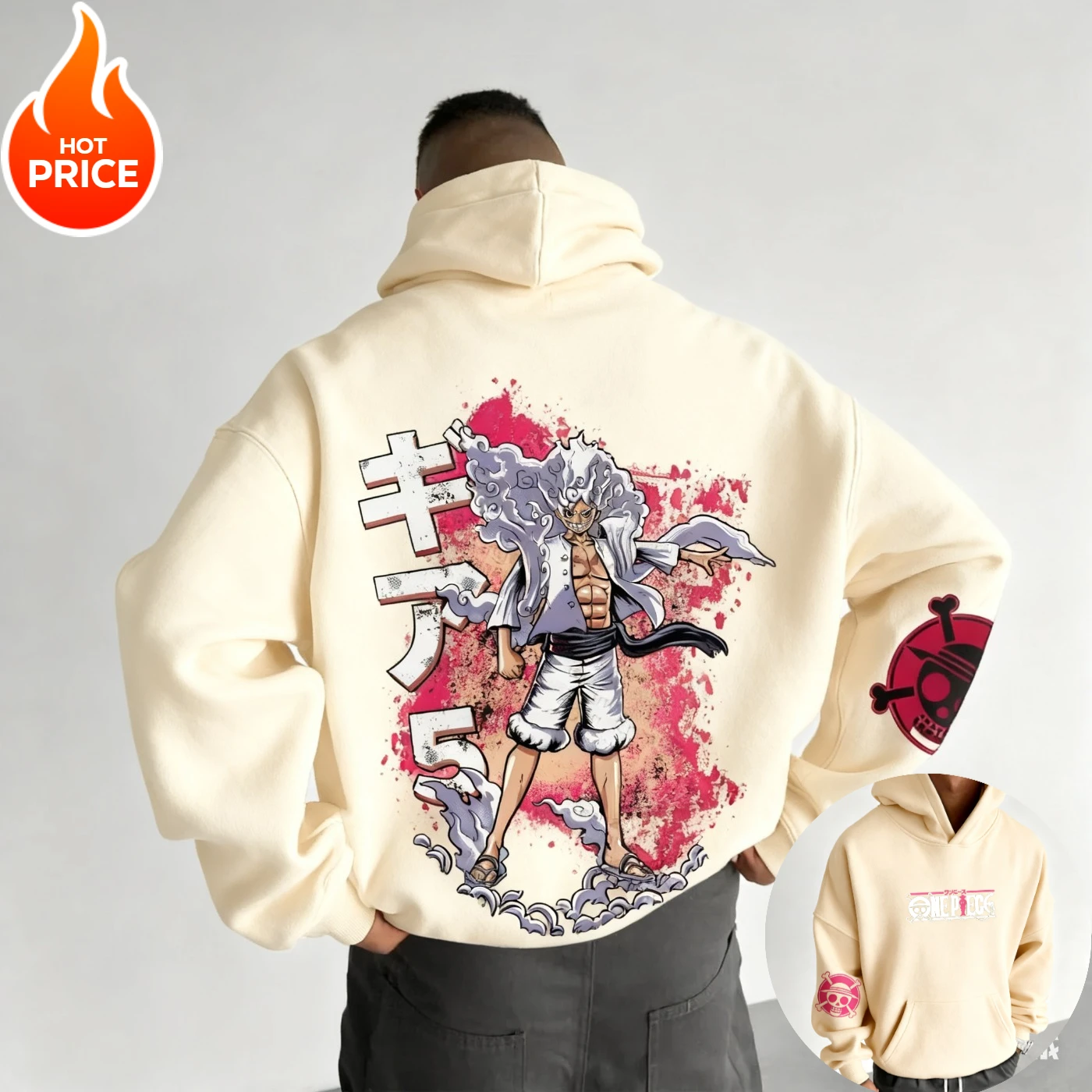 Hoodie Oversize Vintage Musim Dingin Anime One Piece Harajuku Luffy Streetwear 2025 untuk Pria Wanita, Sweatshirt Berkerudung Lengan Panjang Y2k