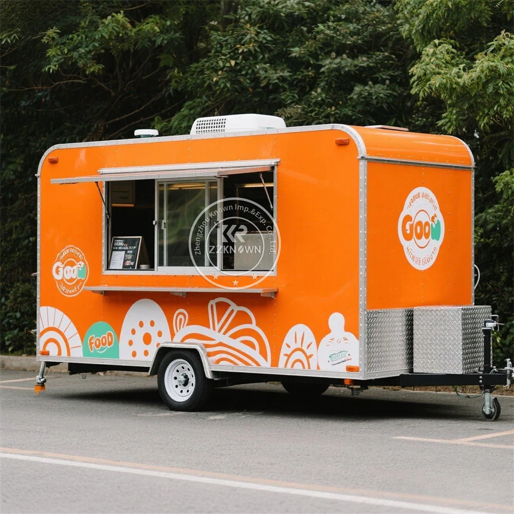 

Mobile Street Snacks Food Truck Mini Mobile Ice Cream Coffee Hot Dog Snack Trailer Food TTrailer with Full Kitchen