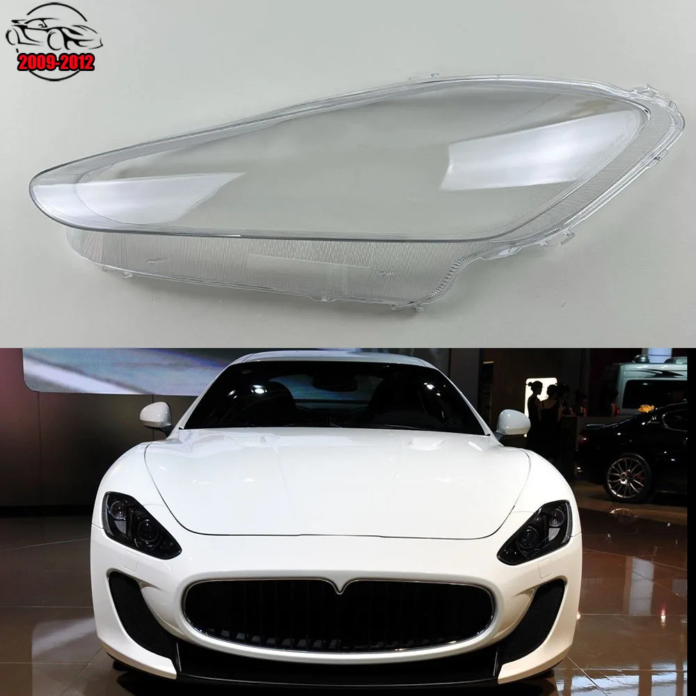 For Maserati Granturismo GT 2009-2012 Headlight Transparent Shell Headlamp Cover Lens Plexiglass Replace The Original Lampshade