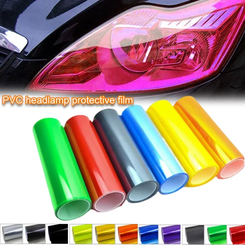 Car Light Headlight Taillight Tint Styling Waterproof Protective Vinyl Film Tintting Sticker Accessories Colorful Light Film