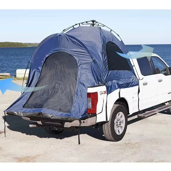 

Pickup Truck Vehicle Mounted Automatic Tail Tent Double Layer Oxford Square Fabric for Camping Fishing