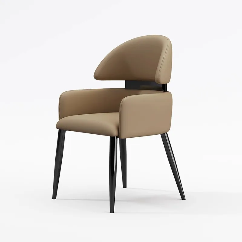 Modern Simple Designer Microfiber Leather Dining Chair Hotel Restaurant Stool Backrest Art Chair