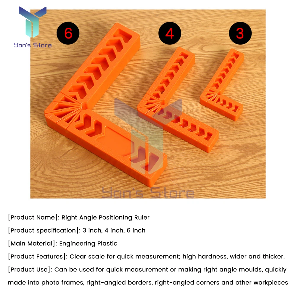 1Pcs Plastic Right Angle Ruler Holder 90 Auxiliary Positioner Tool Overline L-Shaped Spacer Fixed Angle Gripper Woodworking Tool