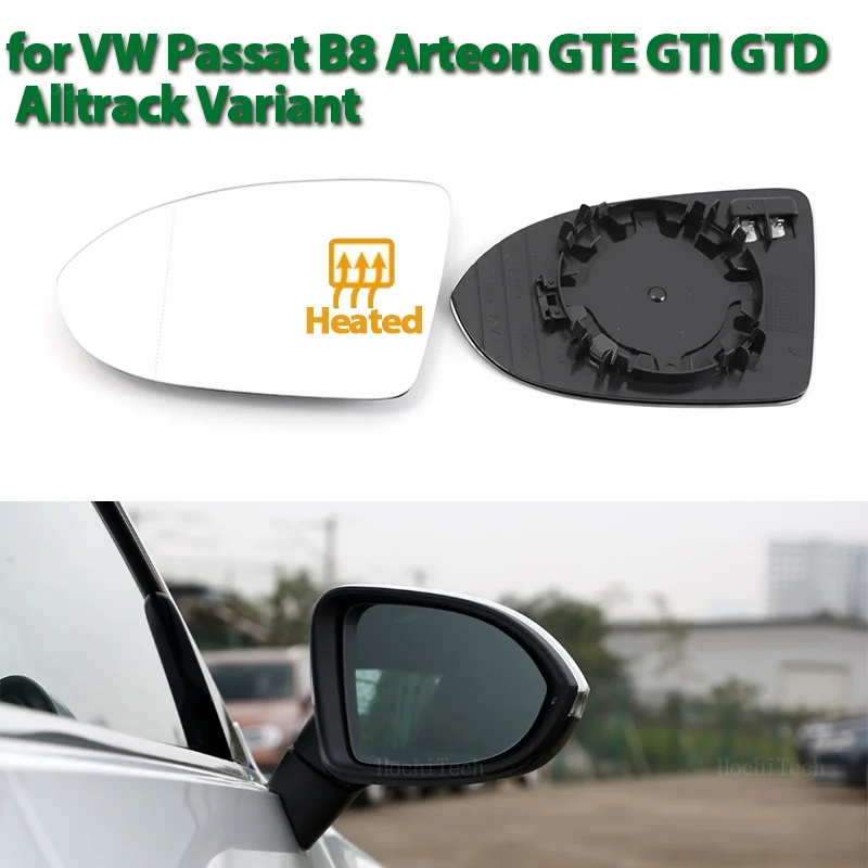 Left Right Door Side Heated Wing Mirror Glass Rearview Plate for Volkswagen VW Passat B8 Arteon GTE Alltrack Variant 2015-23