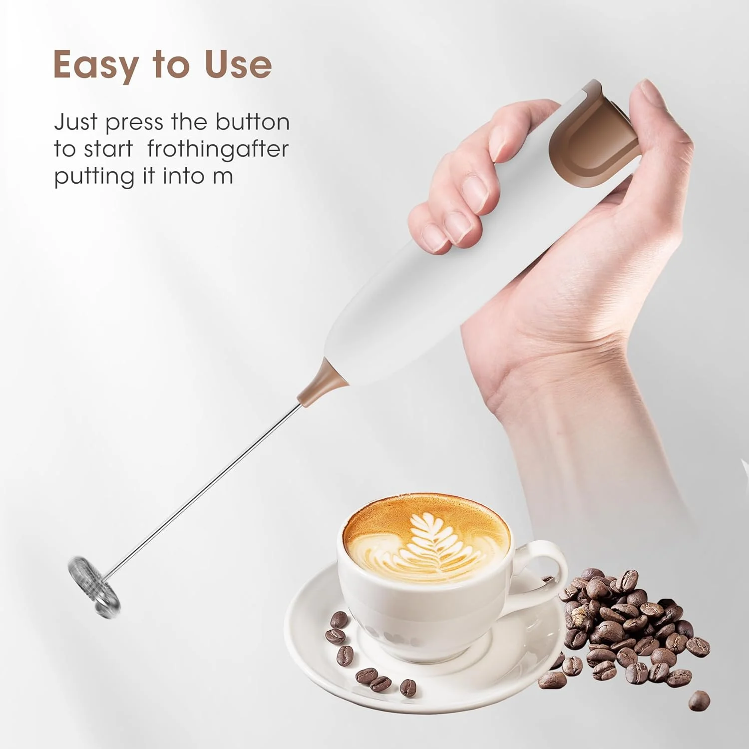 Handheld  Milk Frother, Battery Operated Froth Maker, Mini Blender &  Blender Coffee Milk Frother Perfect for Bulletproof Coffee