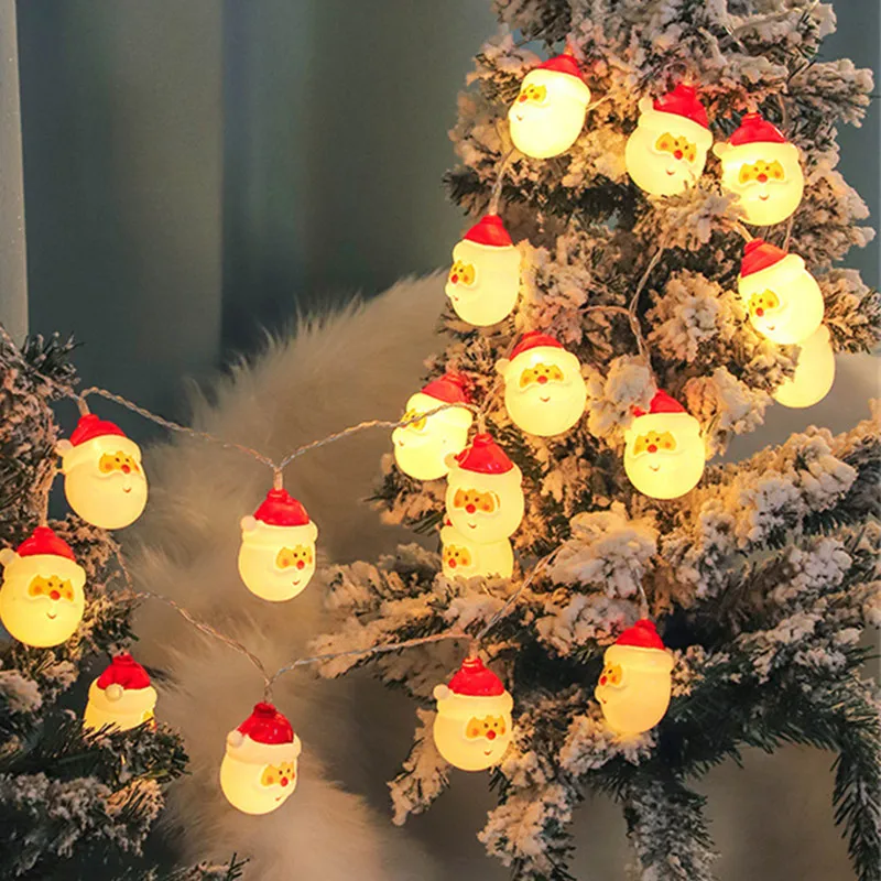 2023 nuovo 10/20LED pupazzo di neve babbo natale fata ghirlanda luce stringa luci di natale alimentate a batteria per la decorazione dell'albero di natale della festa in casa