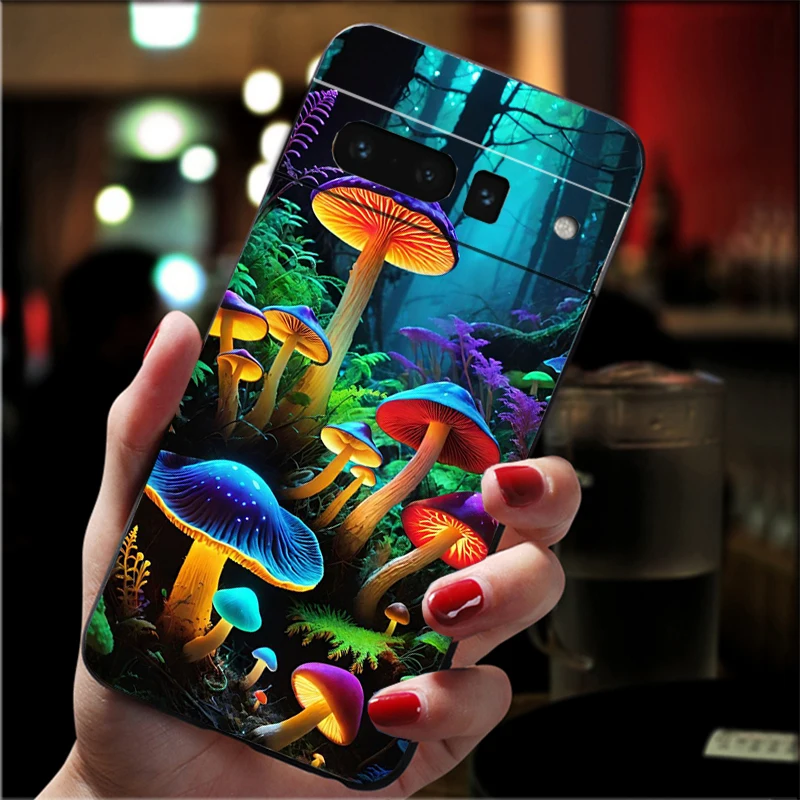 Trippy champignon assistant coque de téléphone pour Google Pixel 9 Pro XL 8 7 6 Pro Pixel 8A 7A snap4A 3A 3XL Pixel 8 7 6 5 4