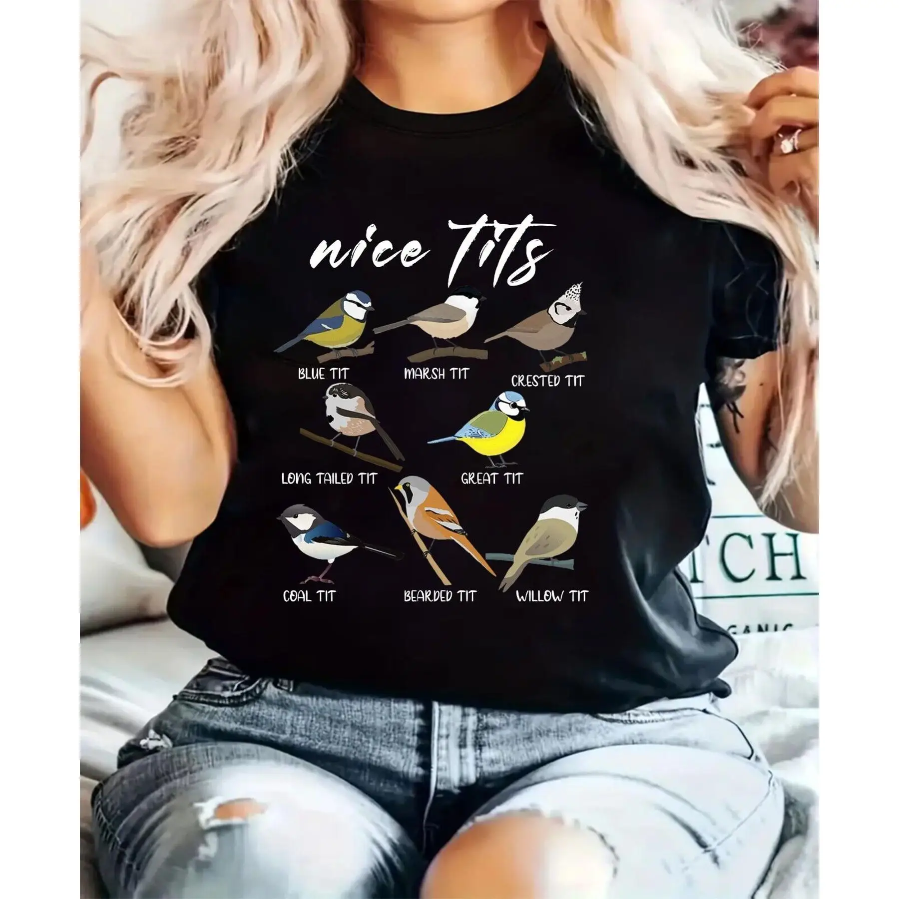 Футболка Nice T*ts, футболка Bird Watch, футболка Marsh Blue, футболка Crested Willow Tit