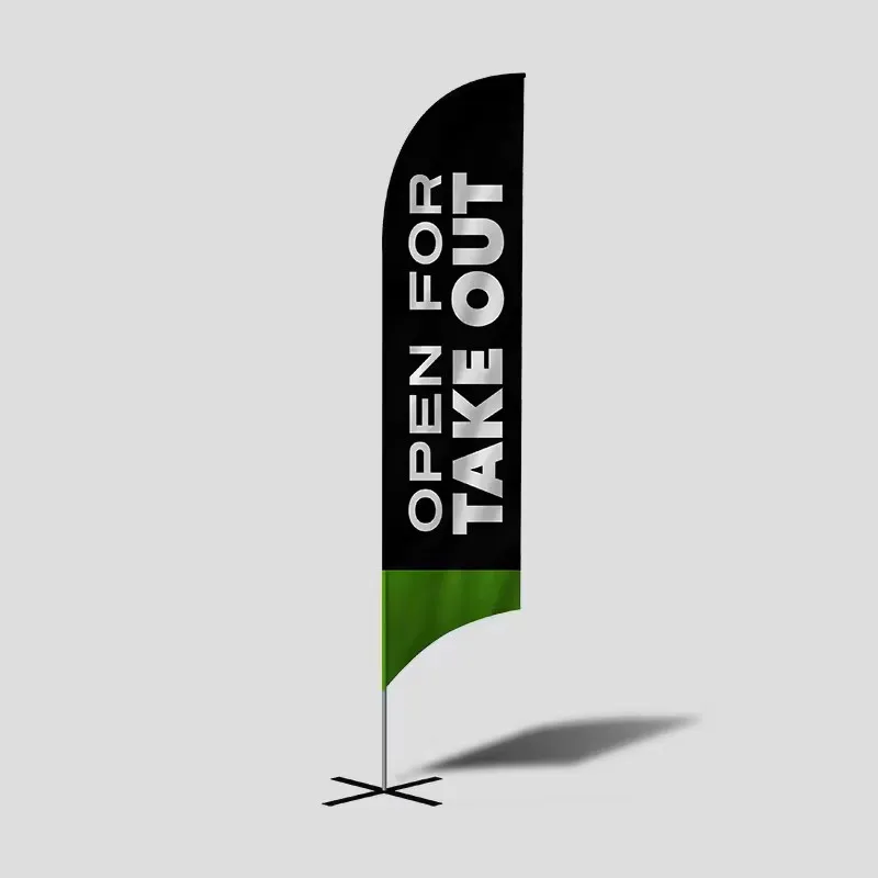 Custom Feather Flag Beach Banner Printed Exhibition Event Flying Advertising Celebration Promotion Indoor Outdoor No Flagpole