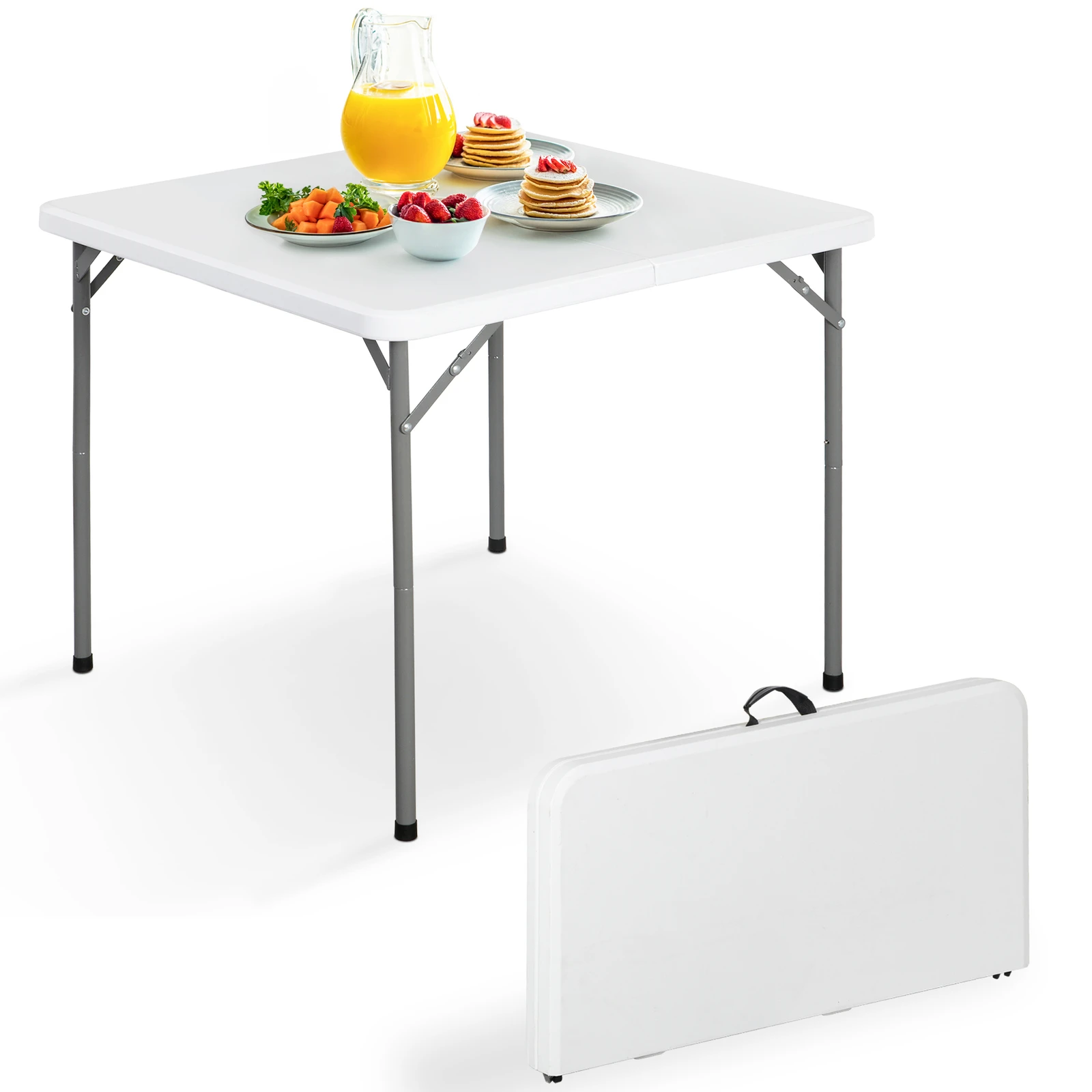 

34 Inch Outdoor Folding Table Portable Lightweight Plastic Camping Table for Picnic Party BBQ Garden Use Travel Lightweight