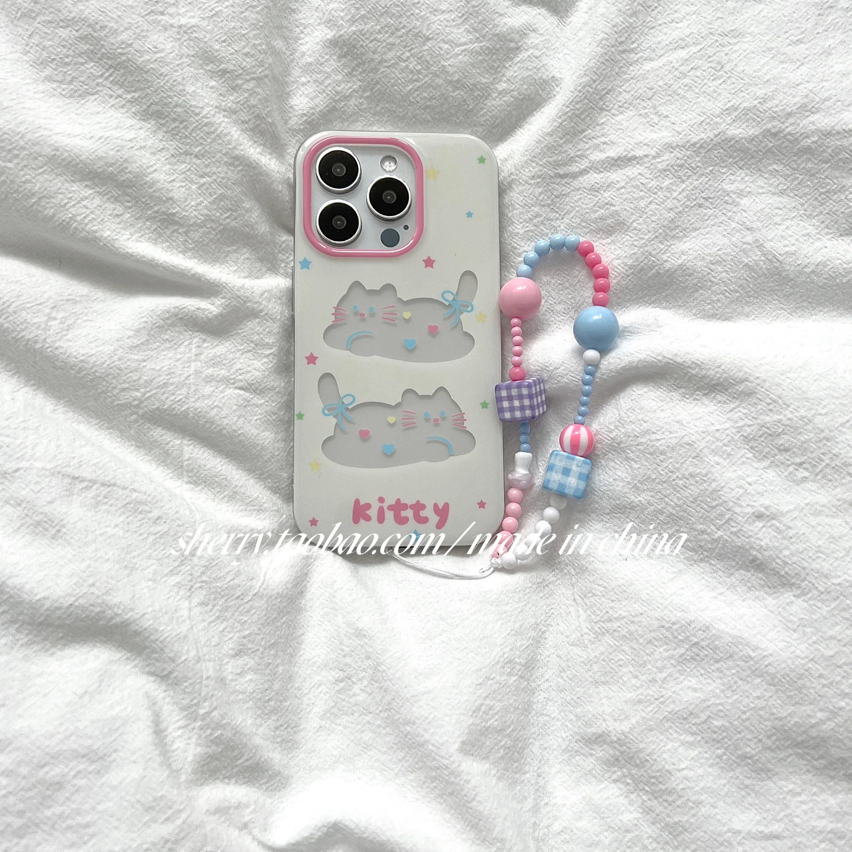 Kitten suitable for Apple 16 Pro Max phone case iPhone 15 Pro niche 13 girl heart 14 simple cartoon little fresh