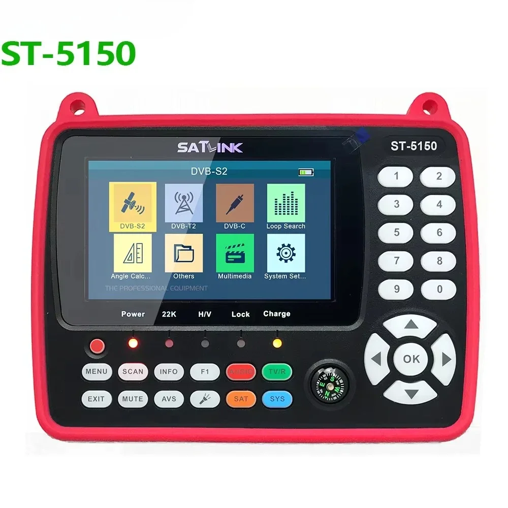 5150 Satellite Finder 4.3 Inch HD LCD Screen Support DVB S/S2/T/T2/C 2600mAh Li-lon Battery H.265 HEVC