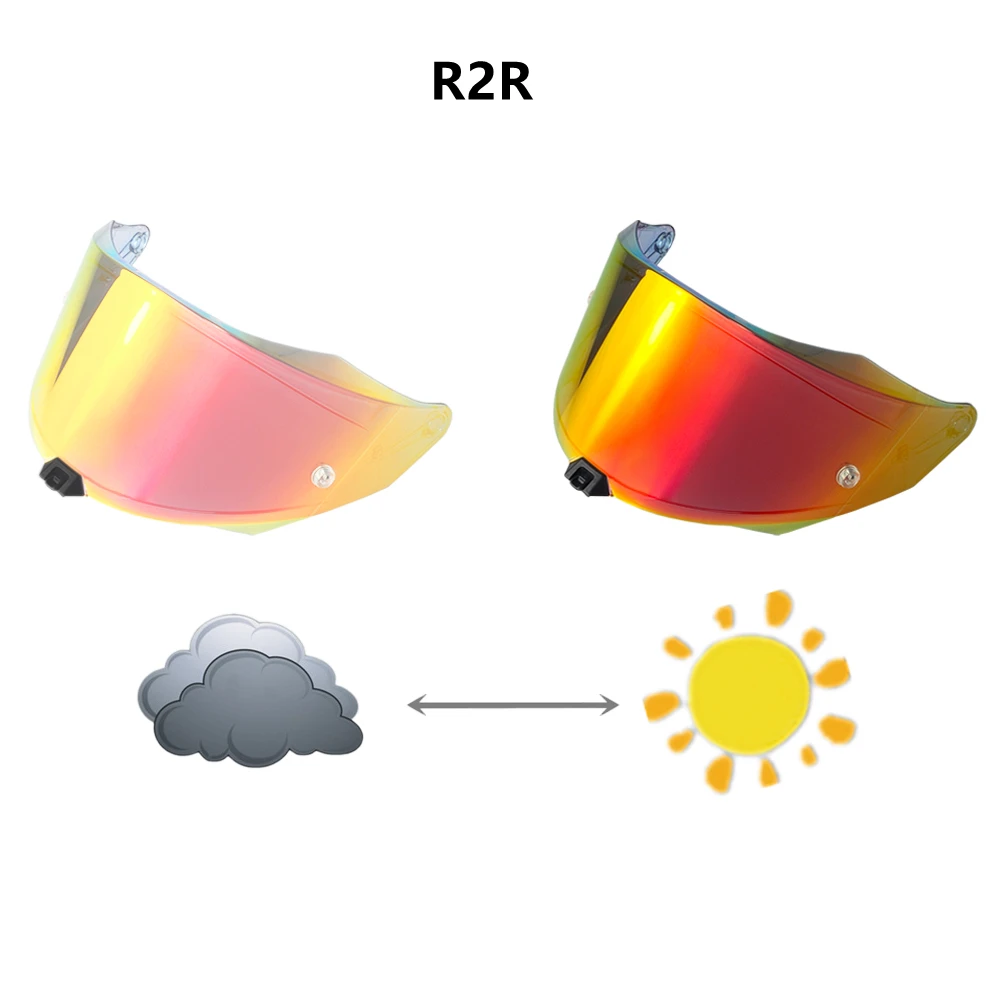 

R2R Photochromic Visor for KYT R2R R2R PRO Face Shield Replacement Windproof Lens Visera Casco Moto Accessories UV Protection