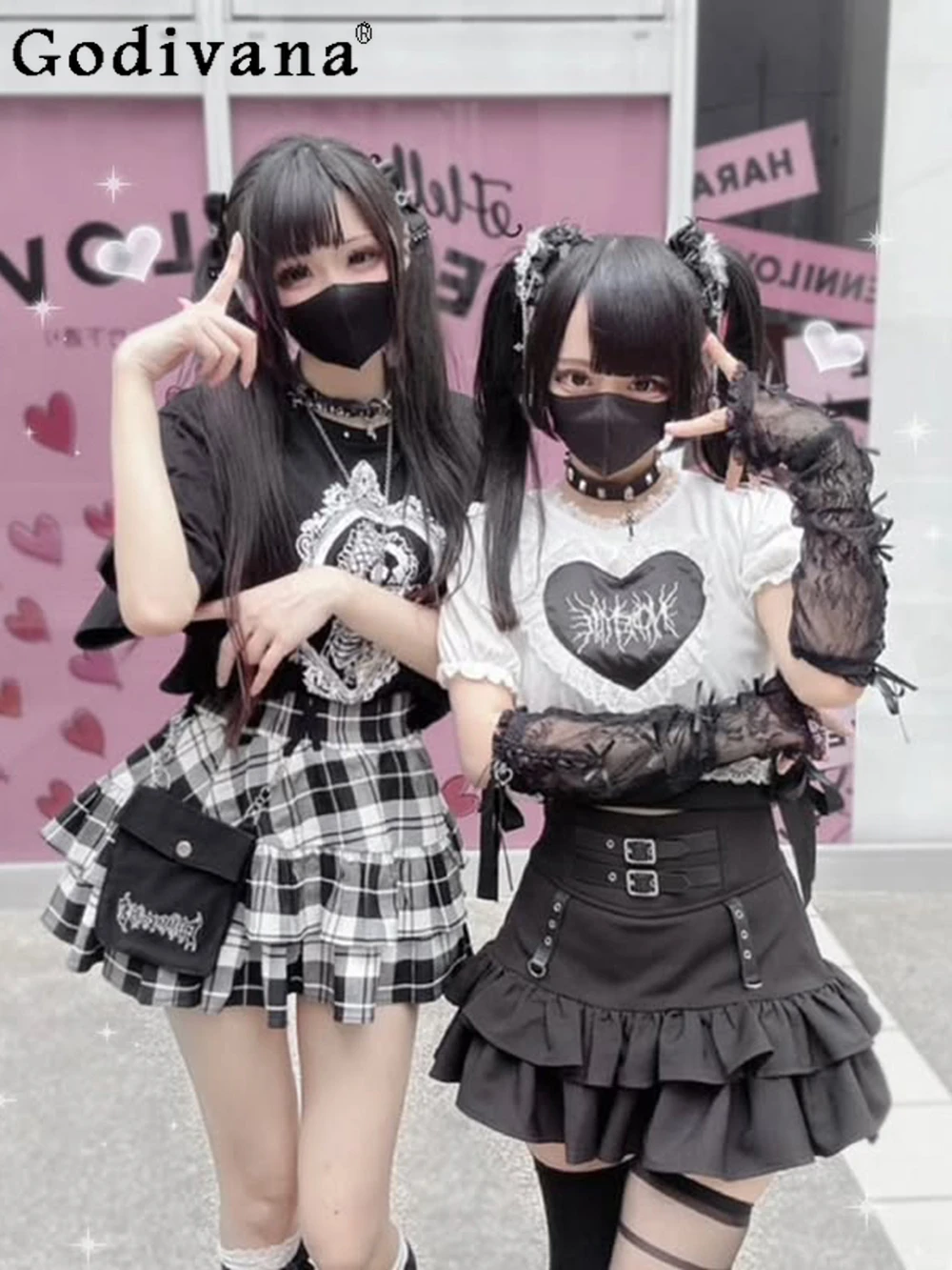 

Japanese Harajuku Hollow Out Lace Embroidered Letters Short-sleeved Summer New Girls T-shirt Sweet and Cool Top Women 2025